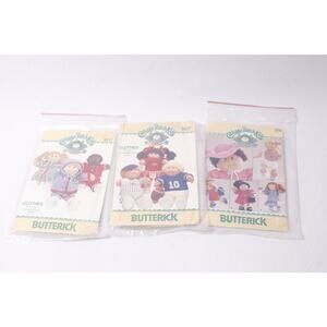 Cabbage Patch Kids Set of 3 Doll Clothes Kit by Butterick Sewing ~260219-WH 100